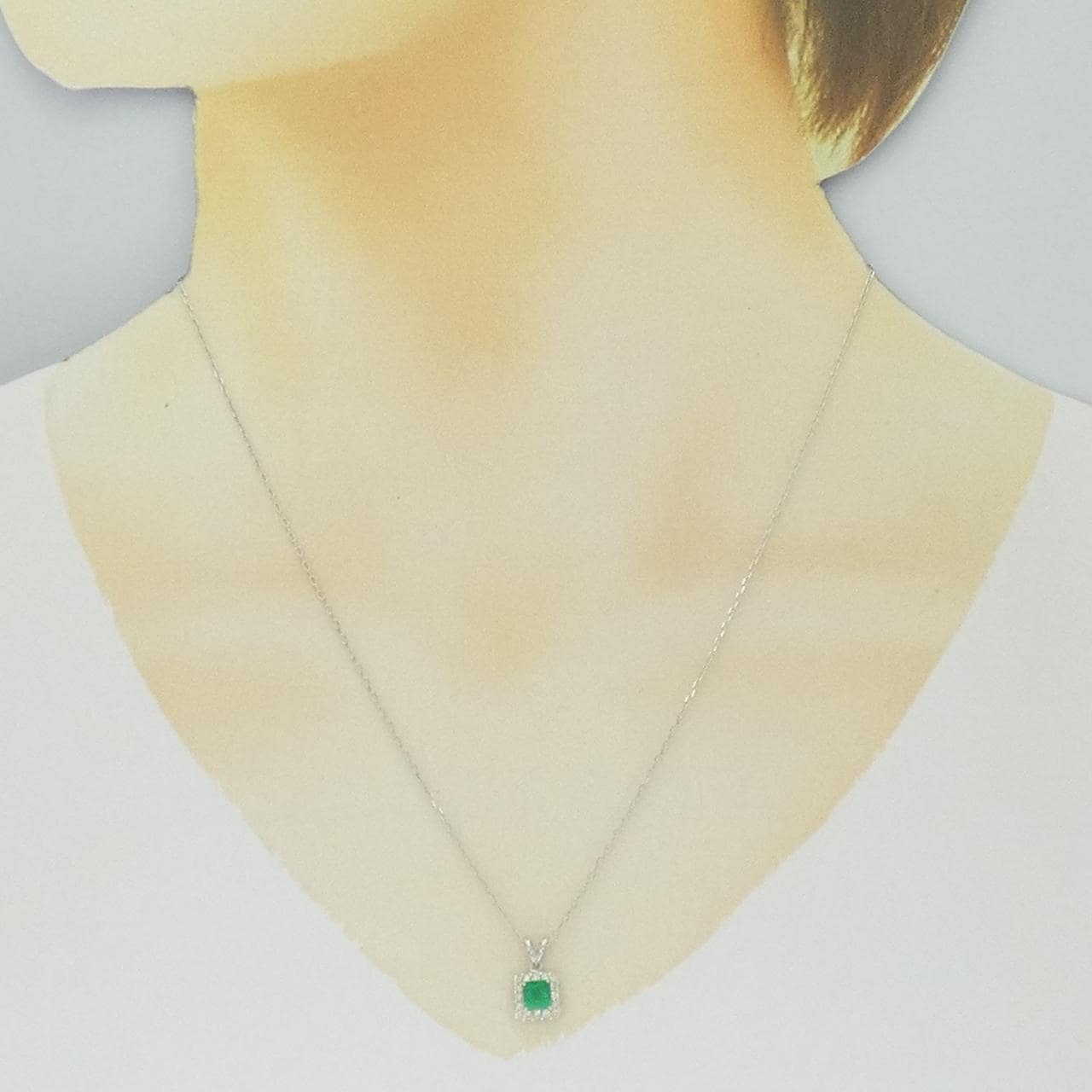 K18WG エメラルド ネックレス 0.45CT
