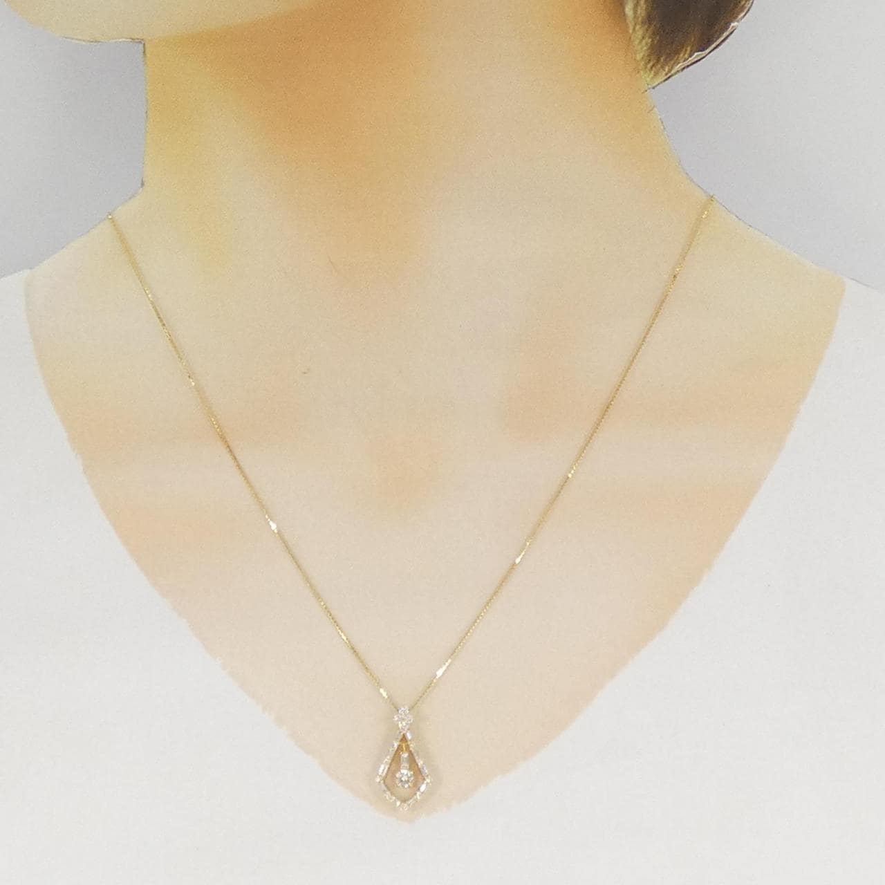 K18YG ダイヤモンド ネックレス 0.16CT