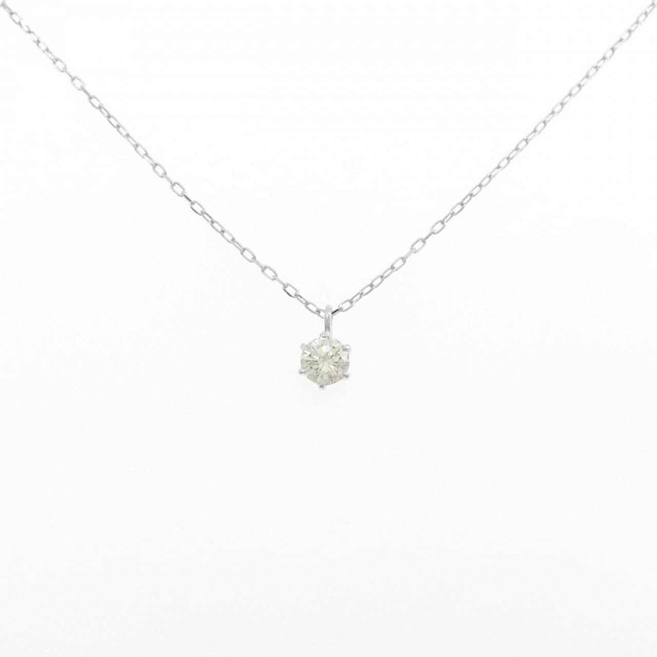 K18WG ソリティア ダイヤモンド ネックレス 0.323CT
