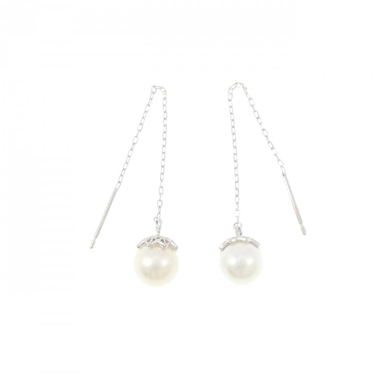 K10WG 淡水パール ピアス 6.4mm