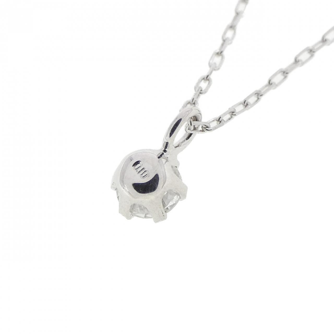 K18WG ソリティア ダイヤモンド ネックレス 0.10CT