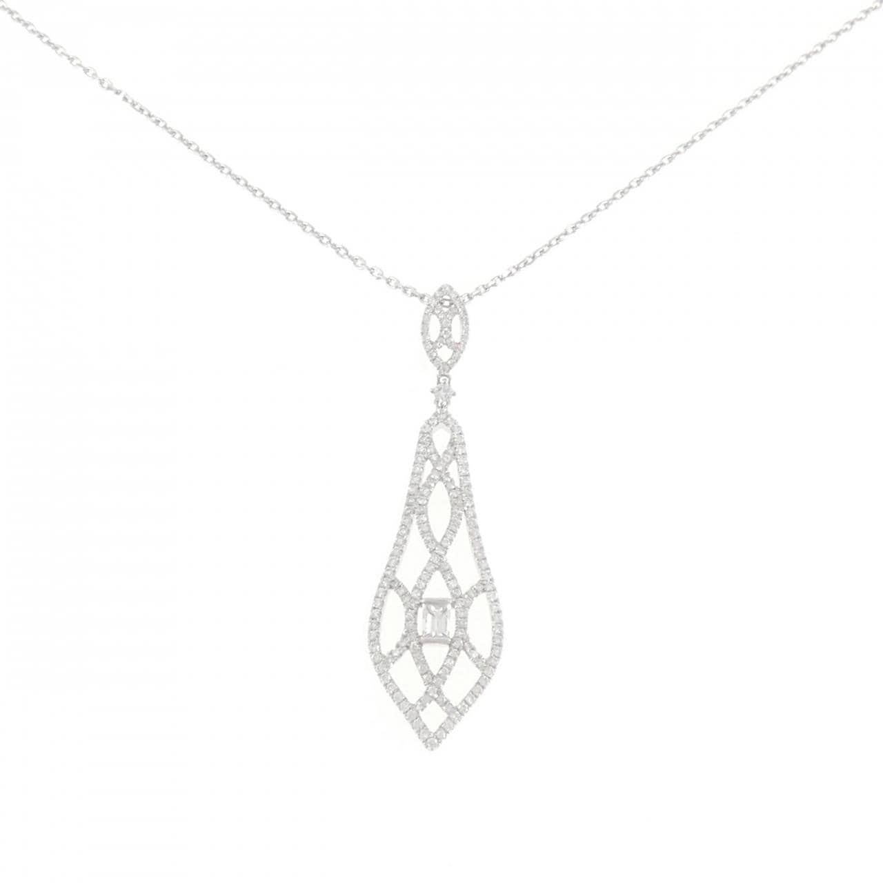 K18WG ダイヤモンド ネックレス 0.22CT