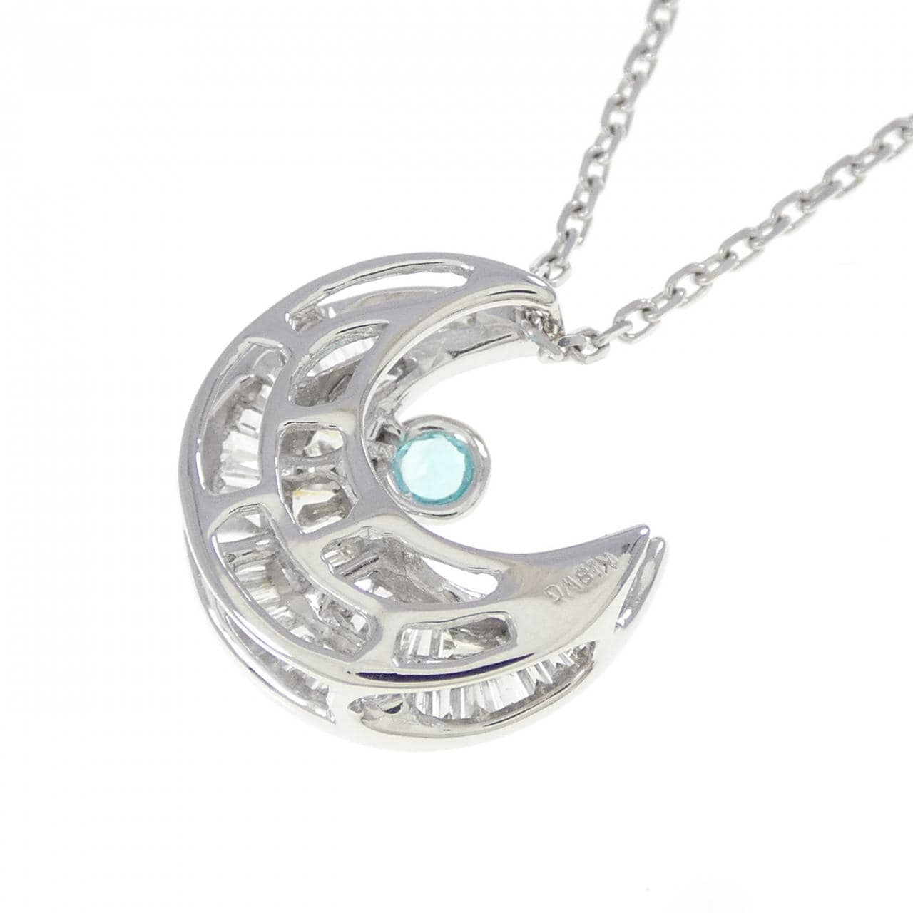 K18WG ムーン トルマリン ネックレス