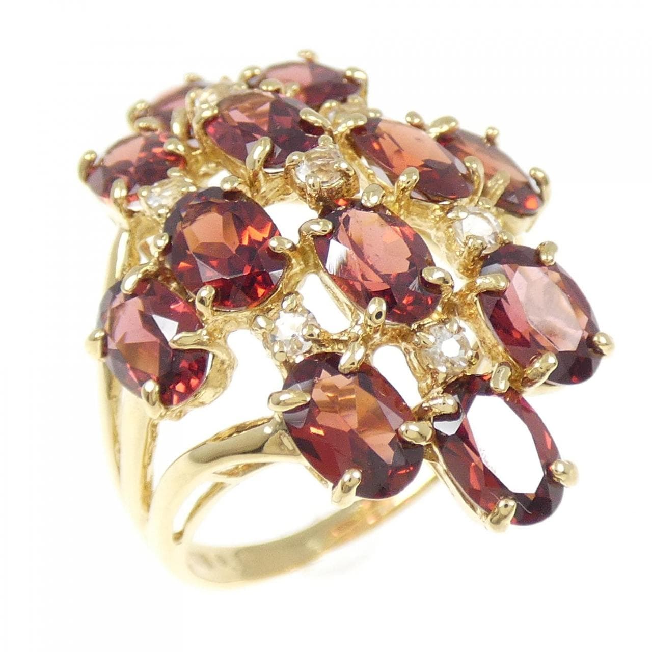 K18YG ガーネット リング 4.80CT