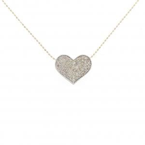 K18WG/K18YG パヴェ ハート ダイヤモンド ネックレス 0.50CT