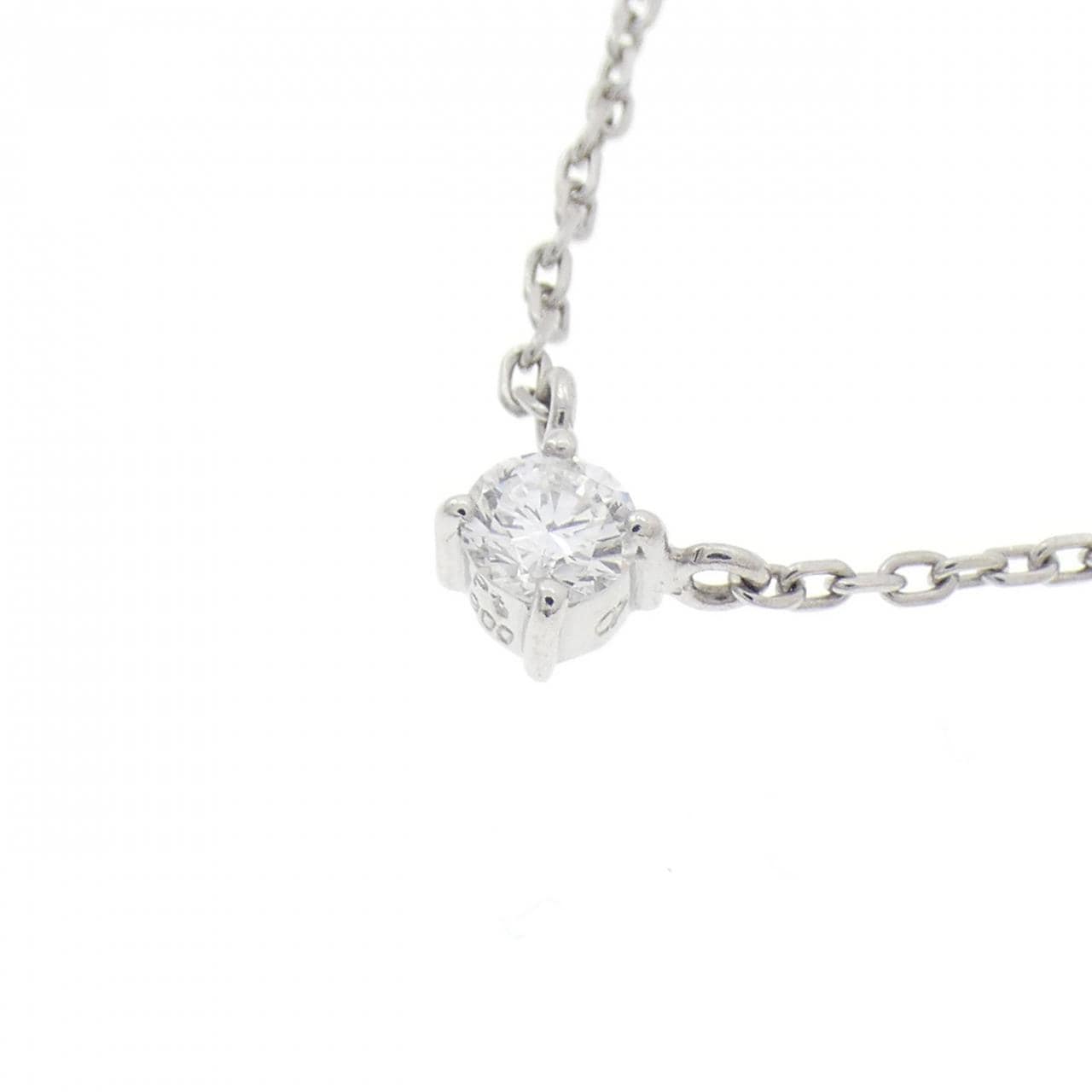 PT900/PT850 ソリティア ダイヤモンド ネックレス 0.17CT