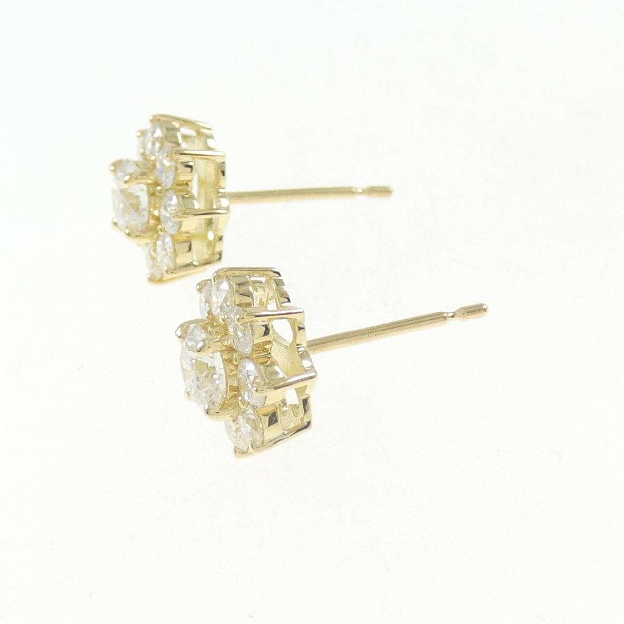 【新品】K18YG ダイヤモンド ピアス 0.318CT 0.311CT G SI1 3EXT H&C