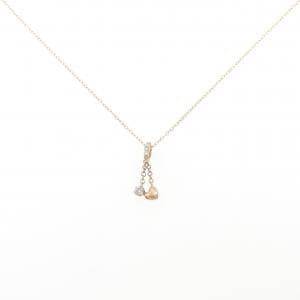 K18PG ハート ダイヤモンド ネックレス 0.12CT