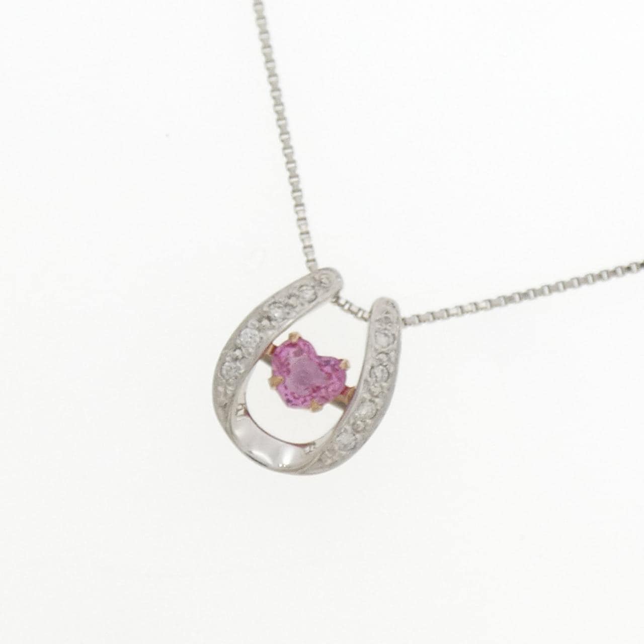 PT900/K18PG/PT850 サファイヤ ネックレス 0.327CT