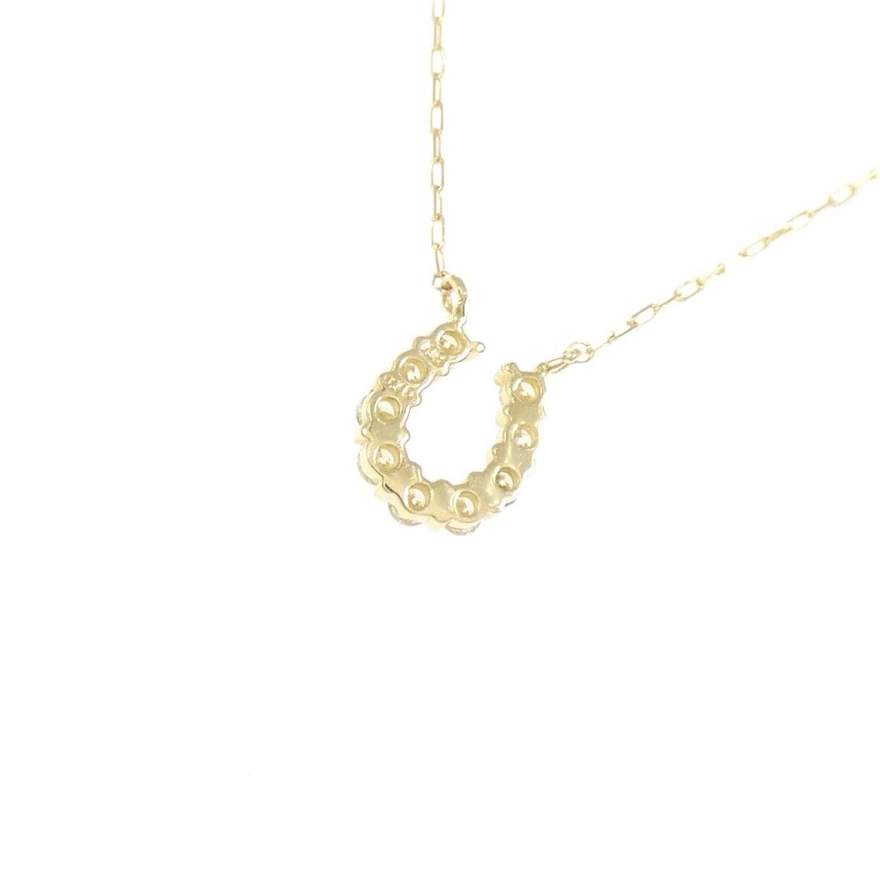 K18YG ホースシュー ダイヤモンド ネックレス 0.10CT