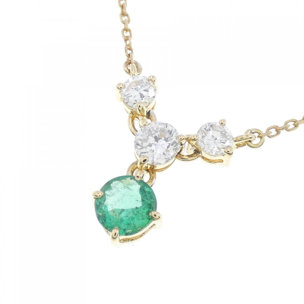 K18YG emerald necklace 0.22CT