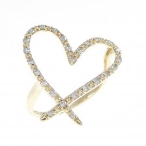 K14YG ハート ダイヤモンド リング 0.20CT