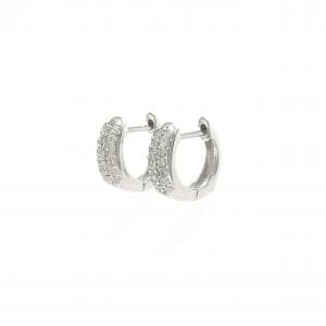 K18WG パヴェ ダイヤモンド フープ ピアス 0.30CT