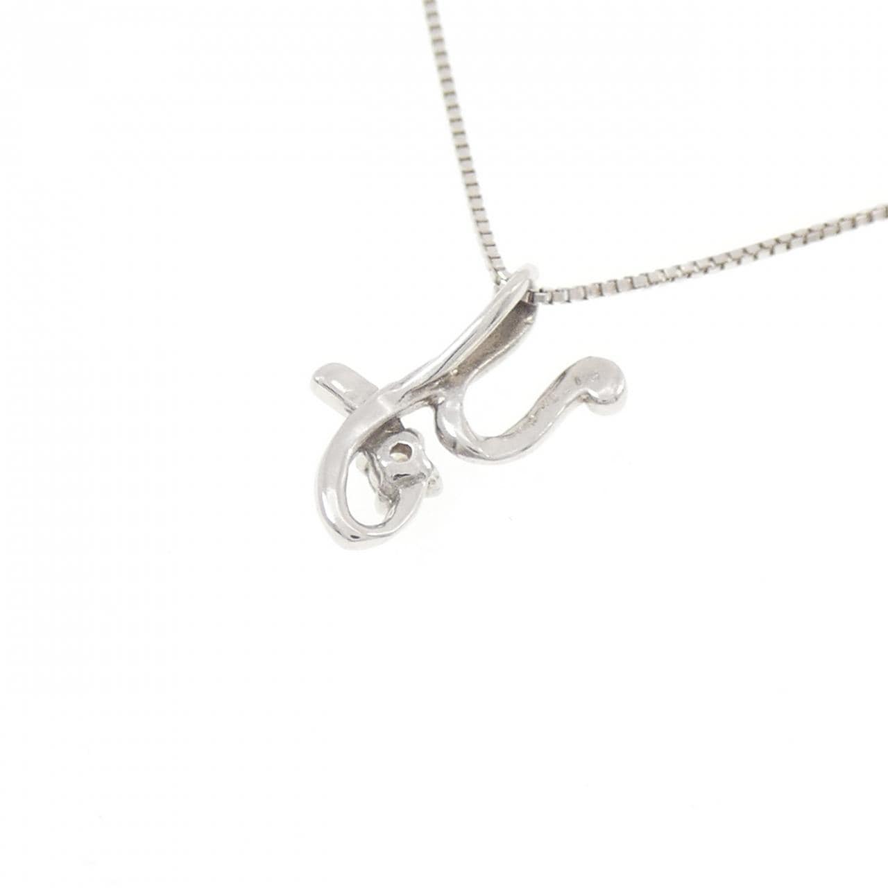 K10WG イニシャルY ダイヤモンド ネックレス 0.025CT