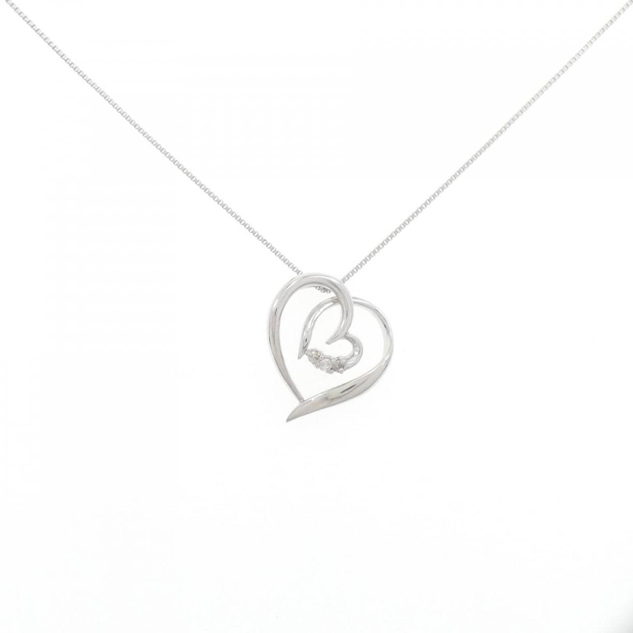 K10WG Heart Diamond Necklace 0.03CT