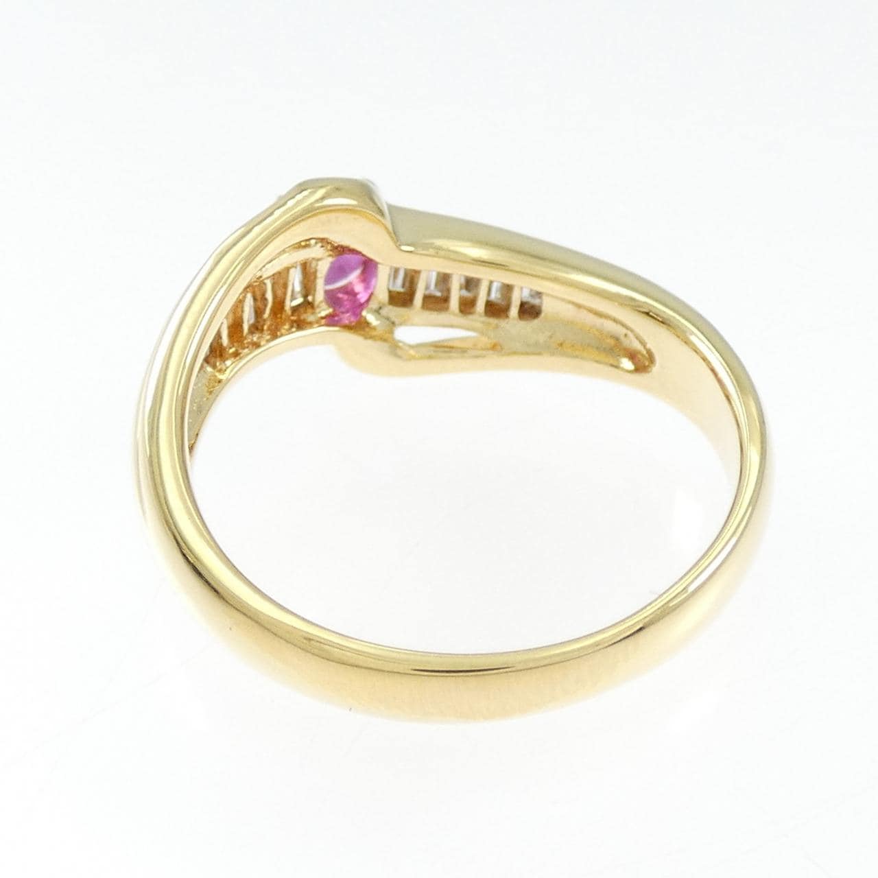K18YG ルビー リング 0.46CT