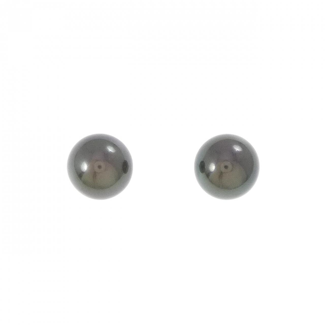 K18WG 黒蝶パール ピアス 9.1mm
