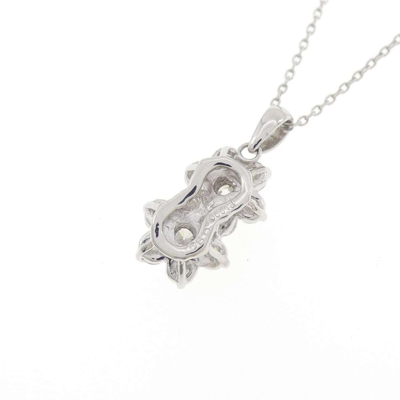 PT900/PT850 フラワー ダイヤモンド ネックレス 0.93CT