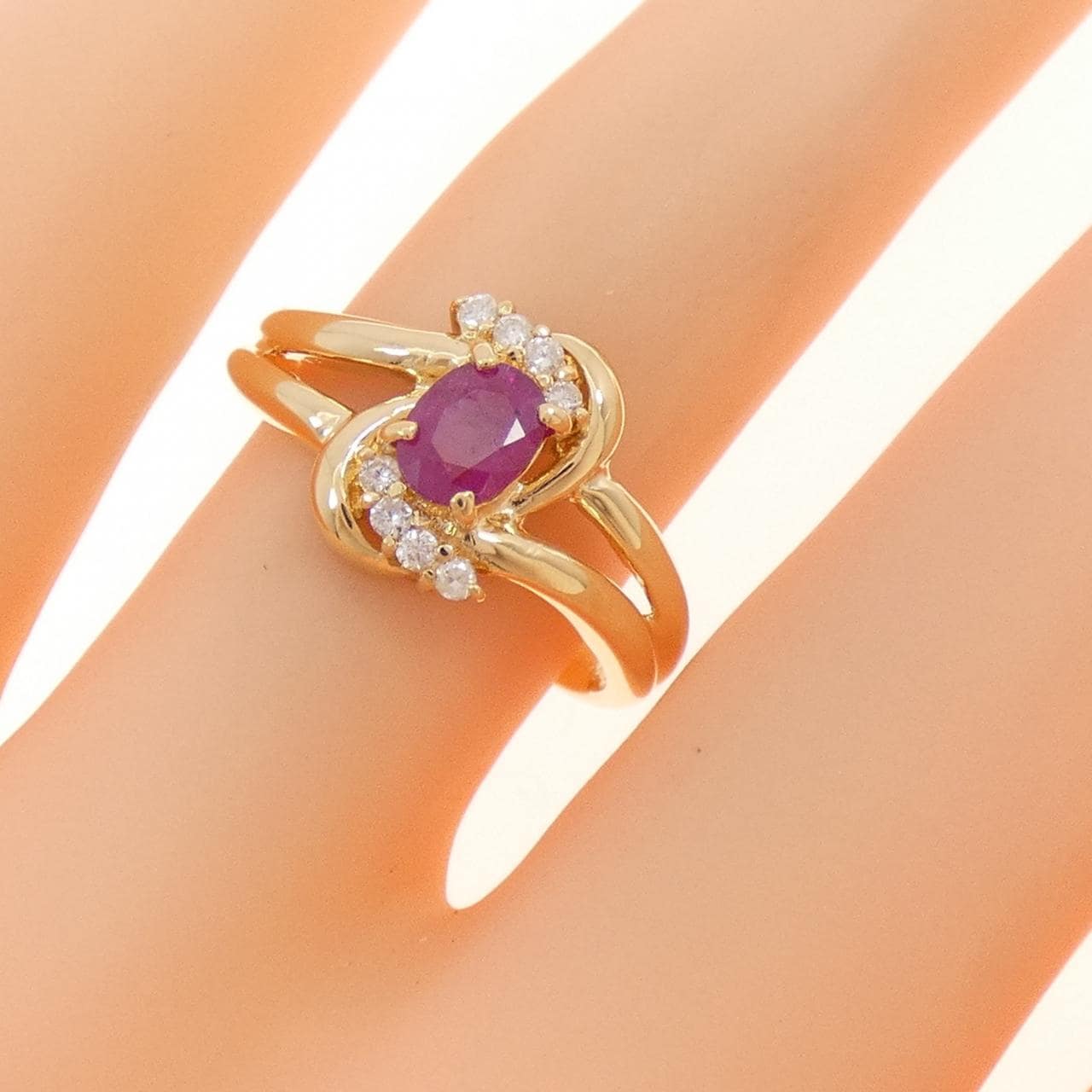 K18YG ルビー リング