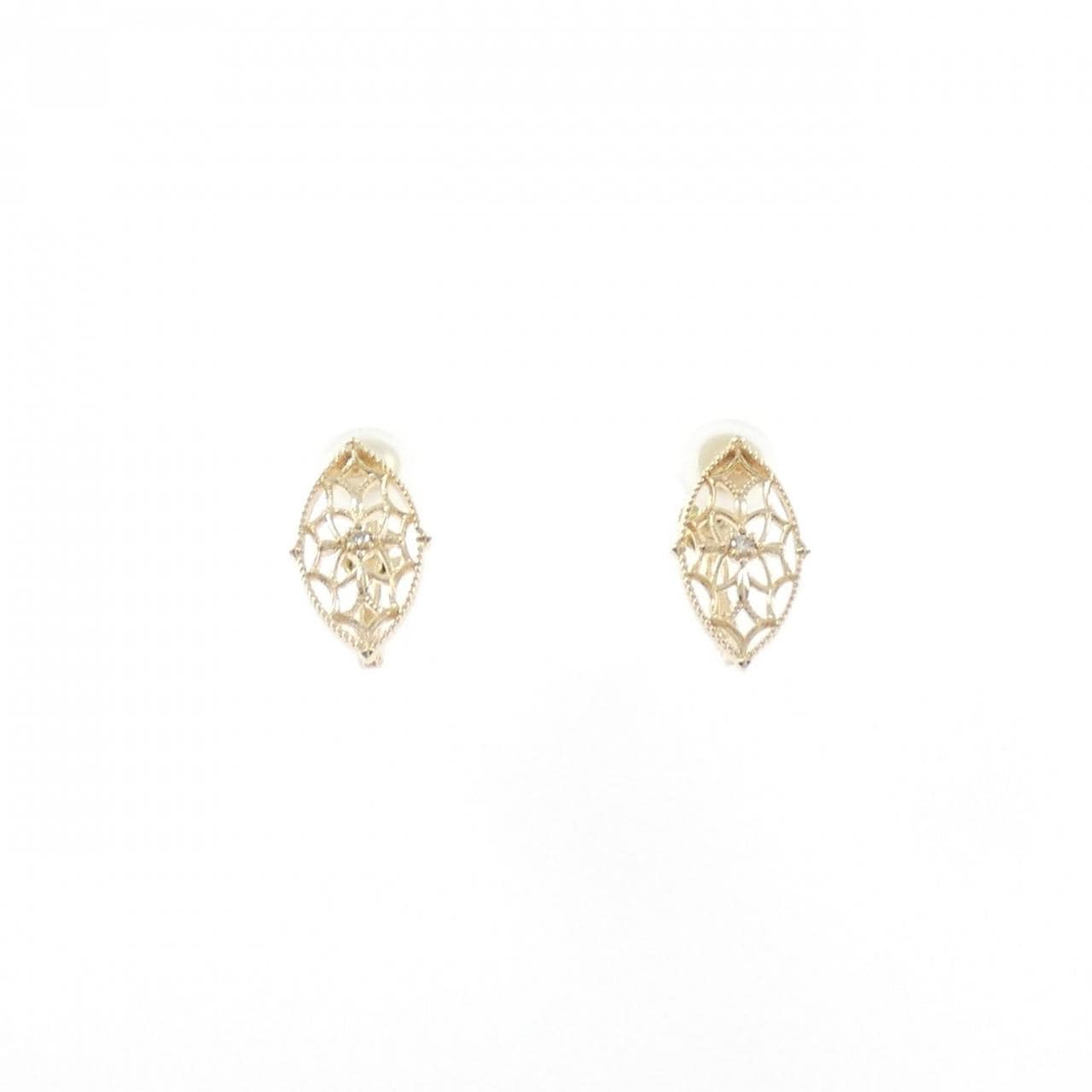 K10YG ダイヤモンド イヤリング 0.012CT