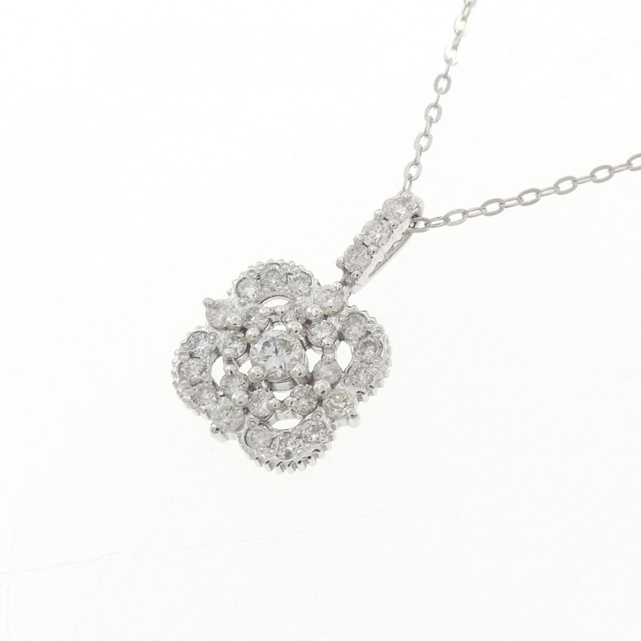K18WG ダイヤモンド ネックレス 0.24CT