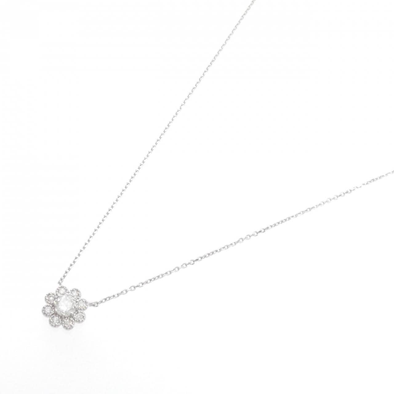 PT フラワー ダイヤモンド ネックレス 0.20CT