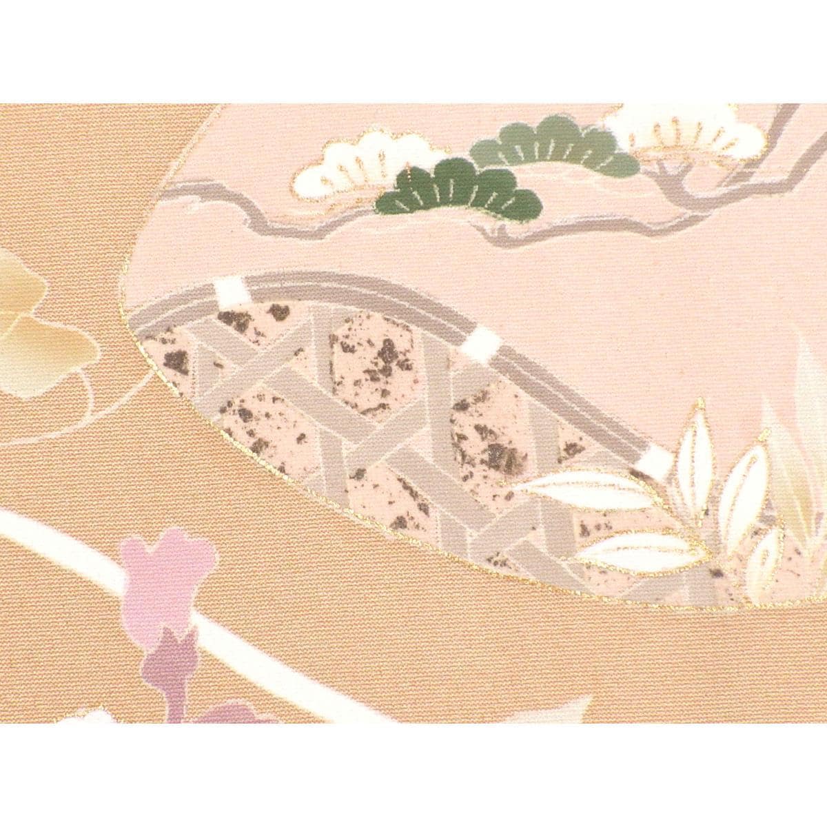 訪問着　友禅金彩加工　刺繍入り