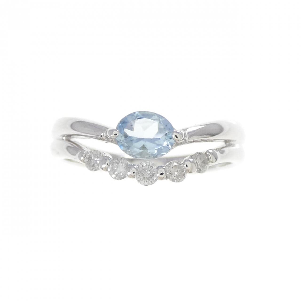 K18WG アクアマリン リング