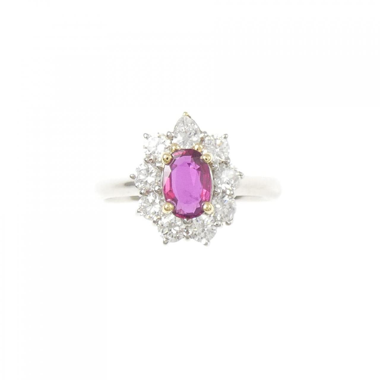PT900/K18YG ルビー リング 0.51CT