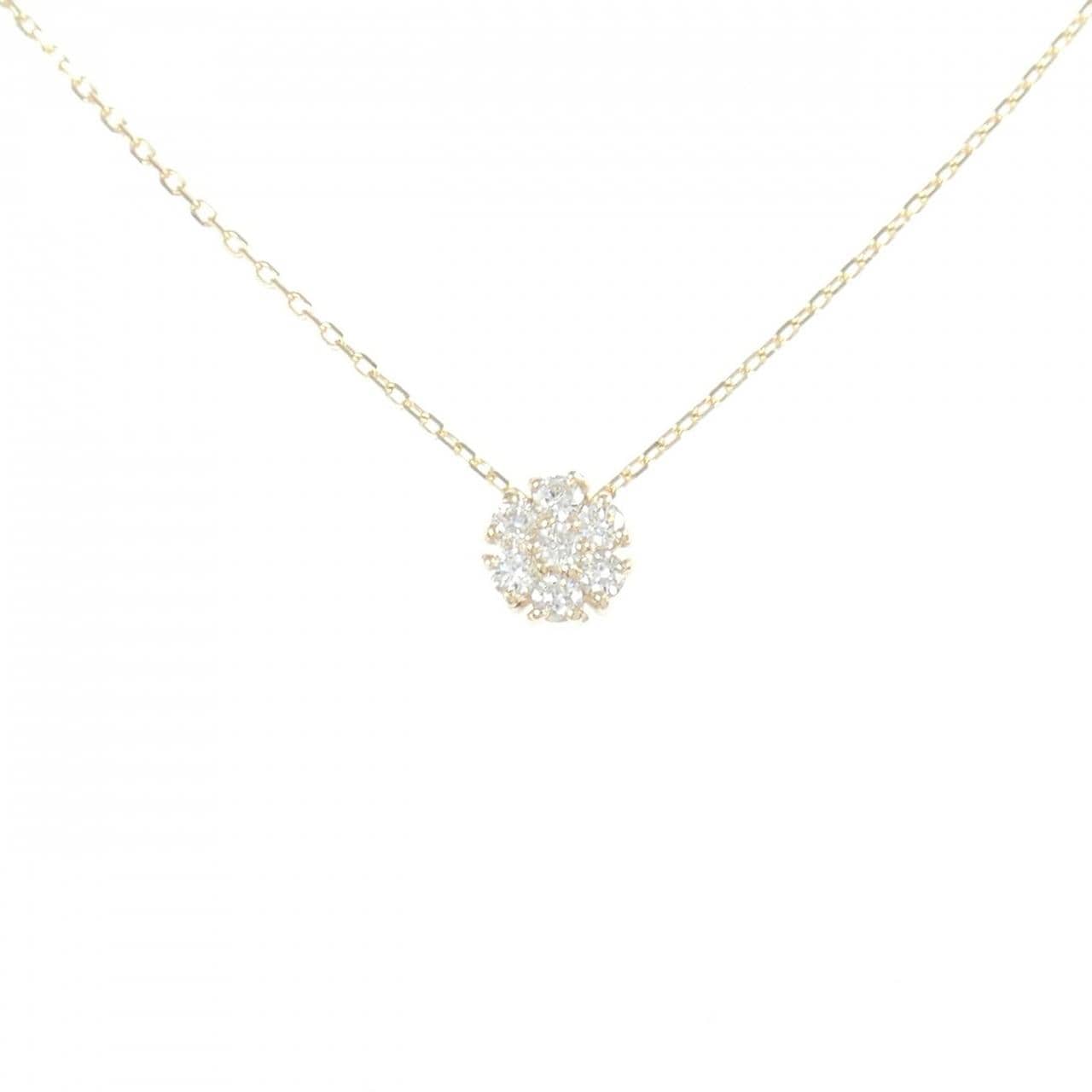【リメイク】K10YG フラワー ダイヤモンド ネックレス 0.15CT