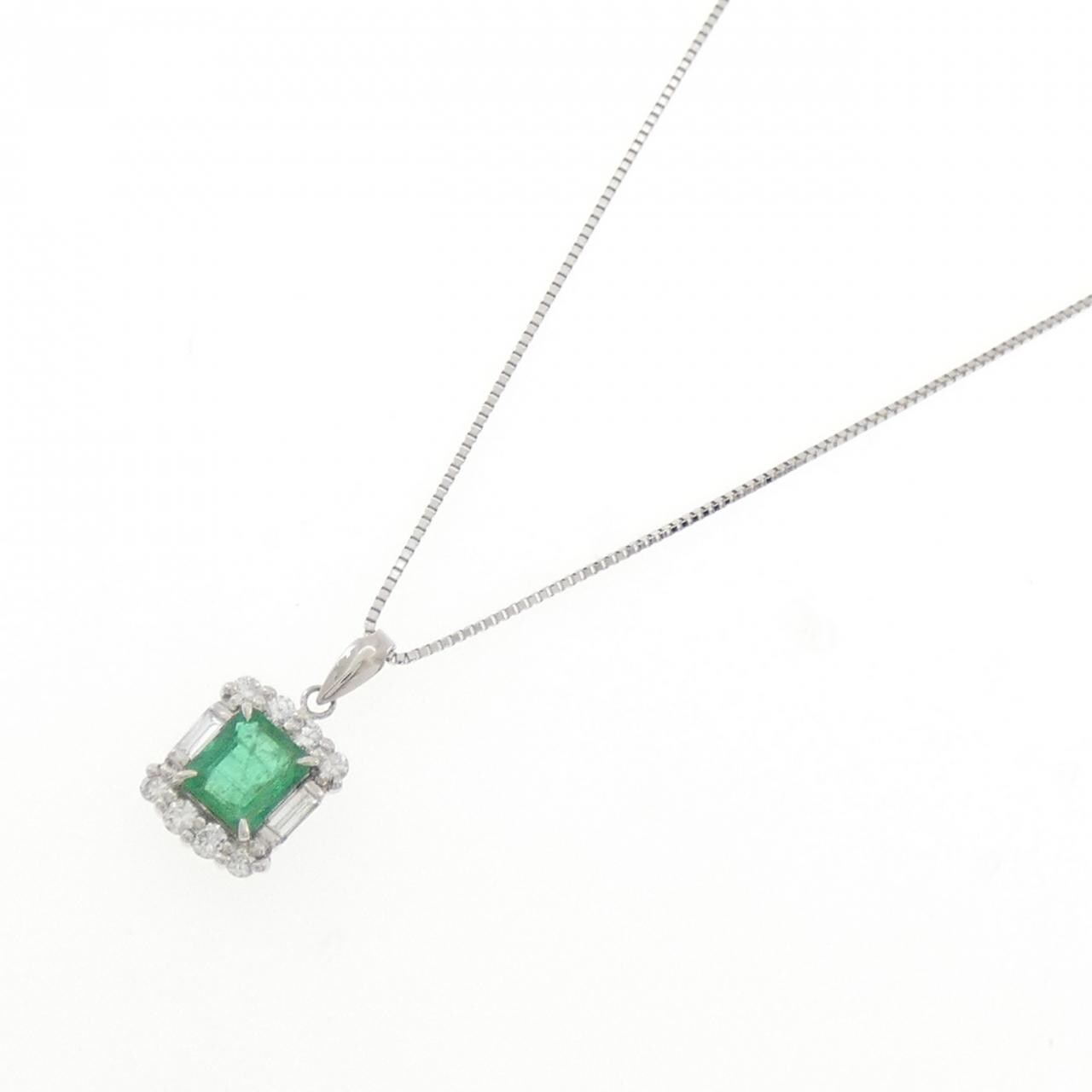 PT900/PT850 エメラルド ネックレス 0.77CT