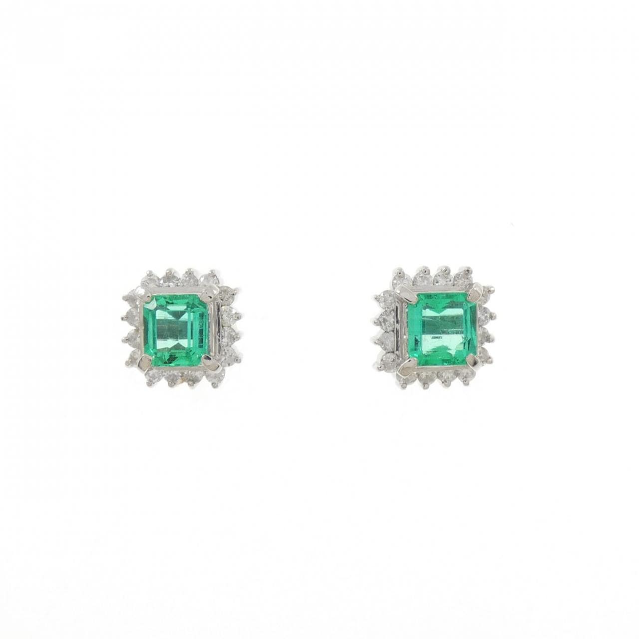 PT900 エメラルド ピアス 0.97CT