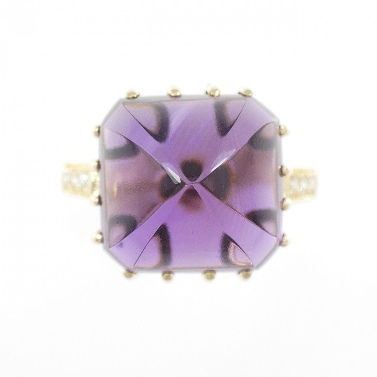 K18YG アメジスト リング 10.09CT