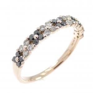 K18PG フラワー ダイヤモンド リング 0.36CT