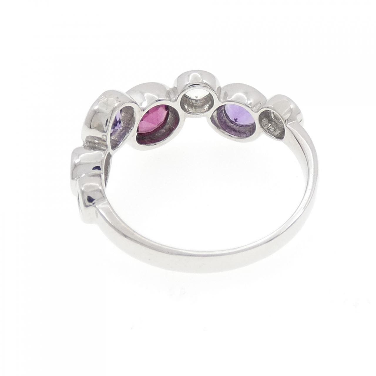 K18WG カラーストーン リング