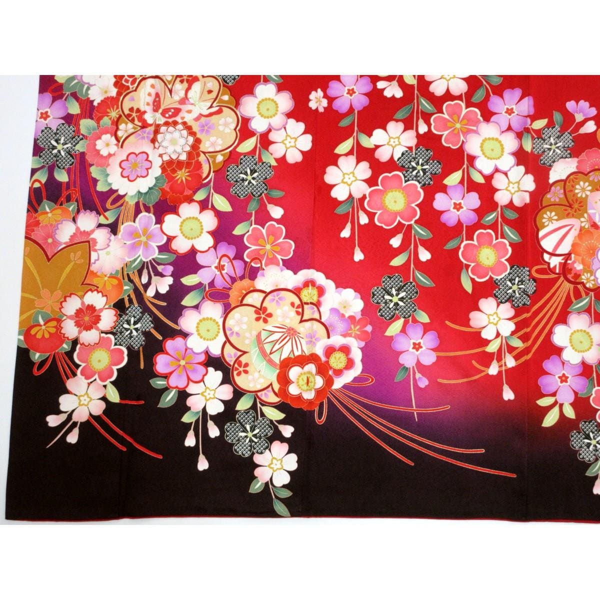 振袖　友禅加工刺繍入り　ボカシ染