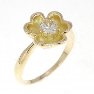 K18YG フラワー ダイヤモンド リング 0.34CT
