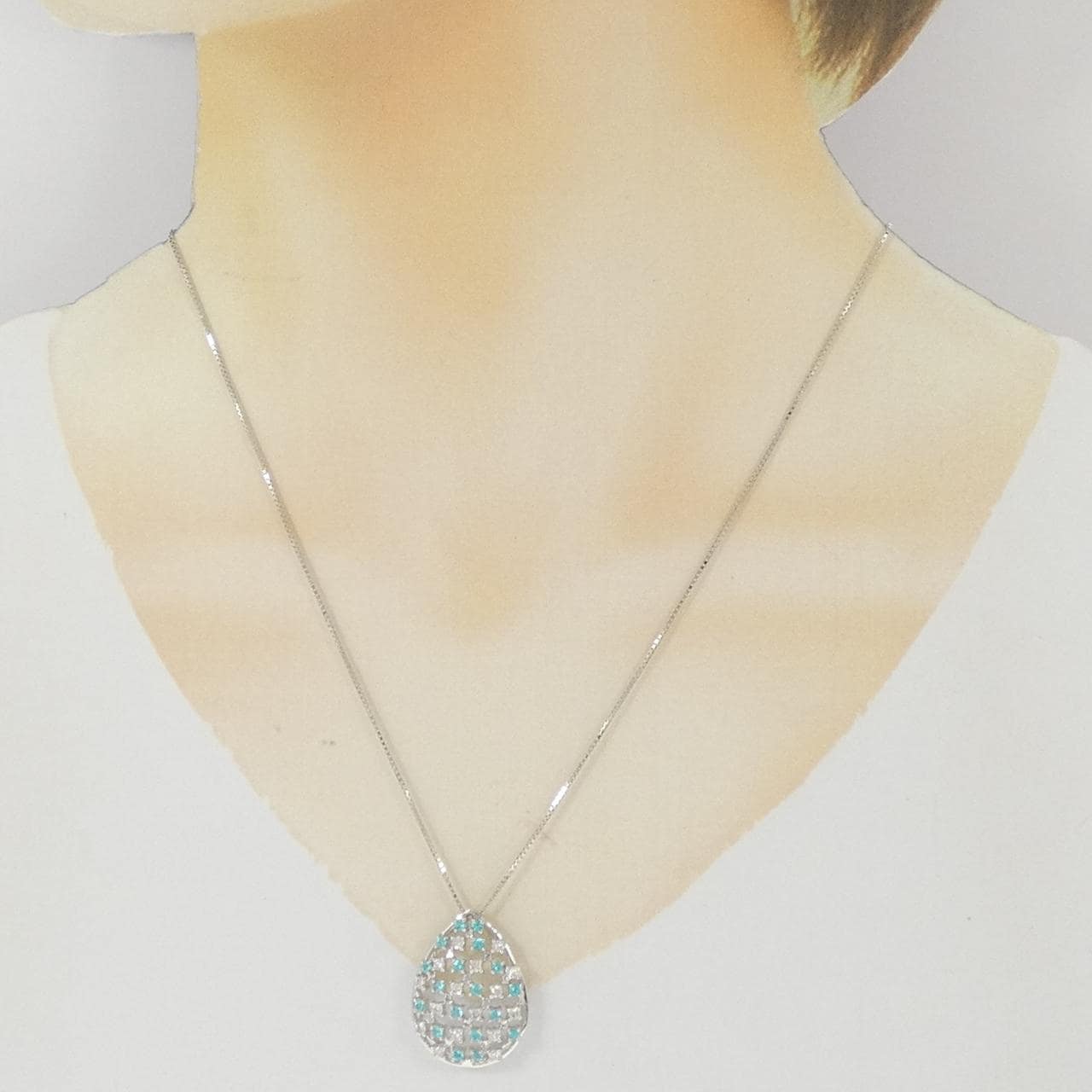 K18WG パライバトルマリン ネックレス 0.43CT