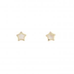【新品】750YG スター マザーオブパール ピアス