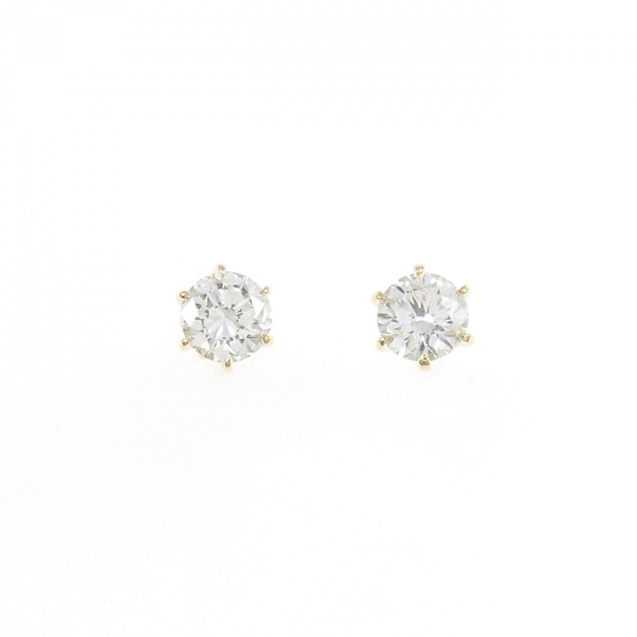 【リメイク】K18YG/ST ダイヤモンド ピアス 0.305CT 0.306CT E-F VS1 EXT-VG