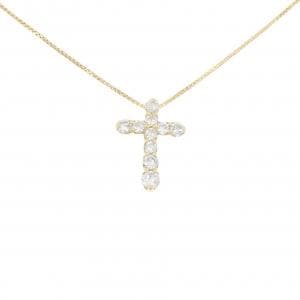 K18YG クロス ダイヤモンド ネックレス 0.5CT