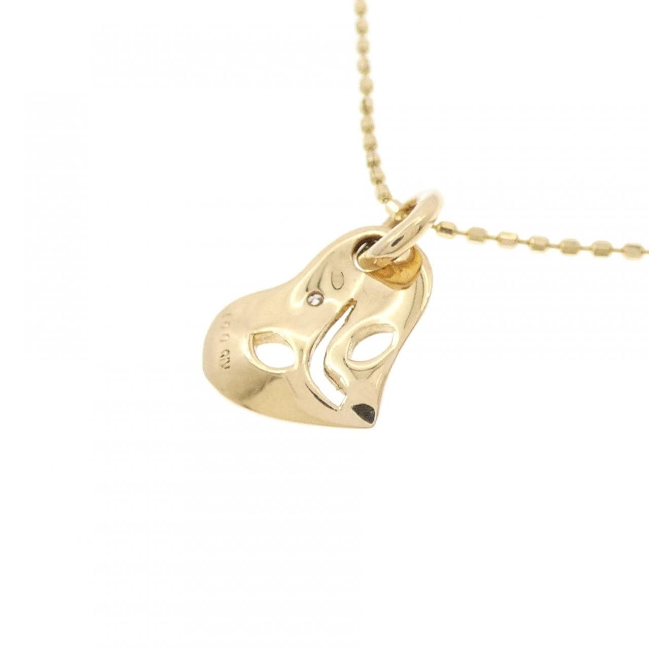 K18YG ハート ダイヤモンド ネックレス 0.01CT