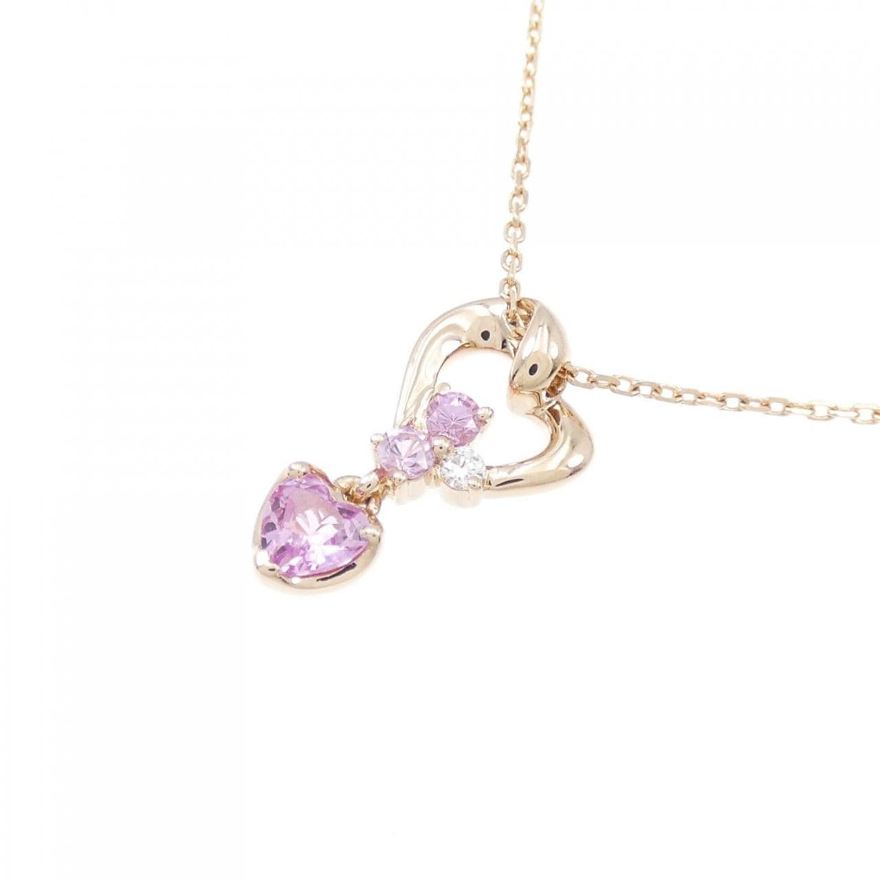 4゜C heart sapphire necklace