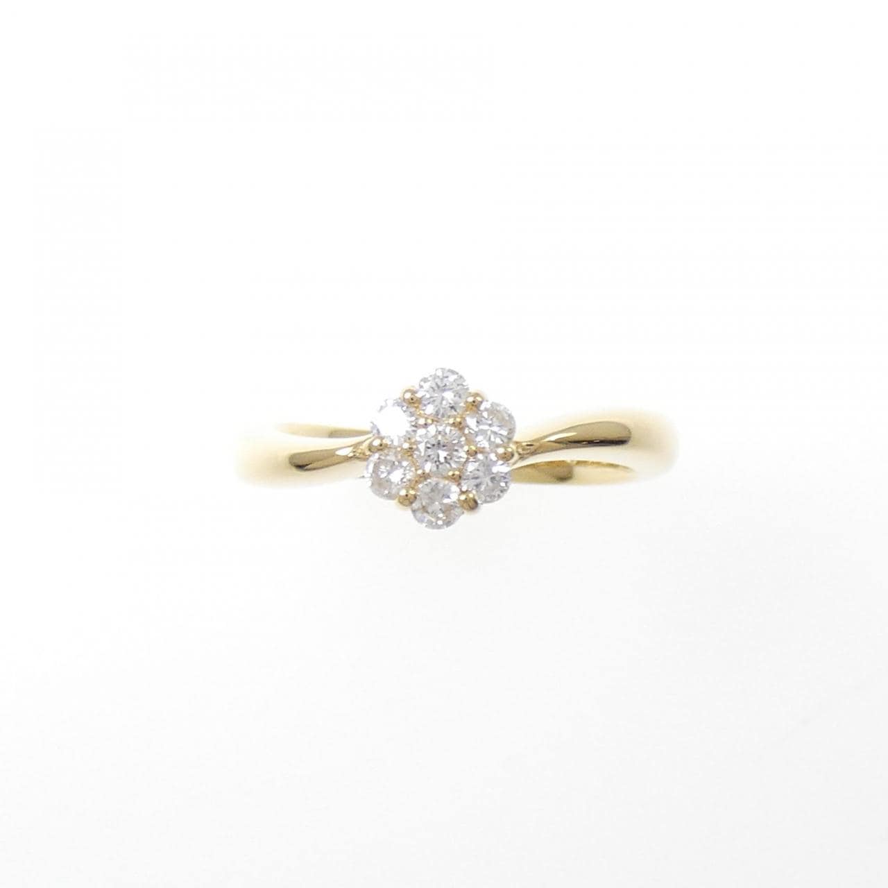 K18YG フラワー ダイヤモンド リング 0.23CT