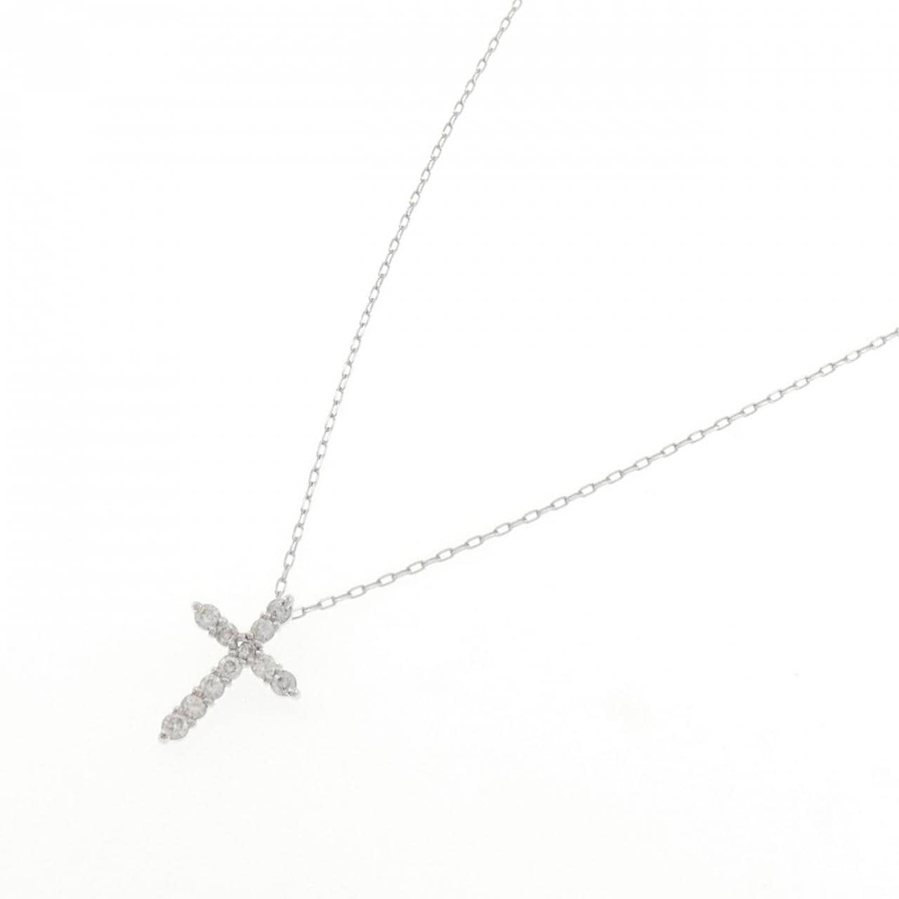 PT900/PT850 クロス ダイヤモンド ネックレス 0.32CT