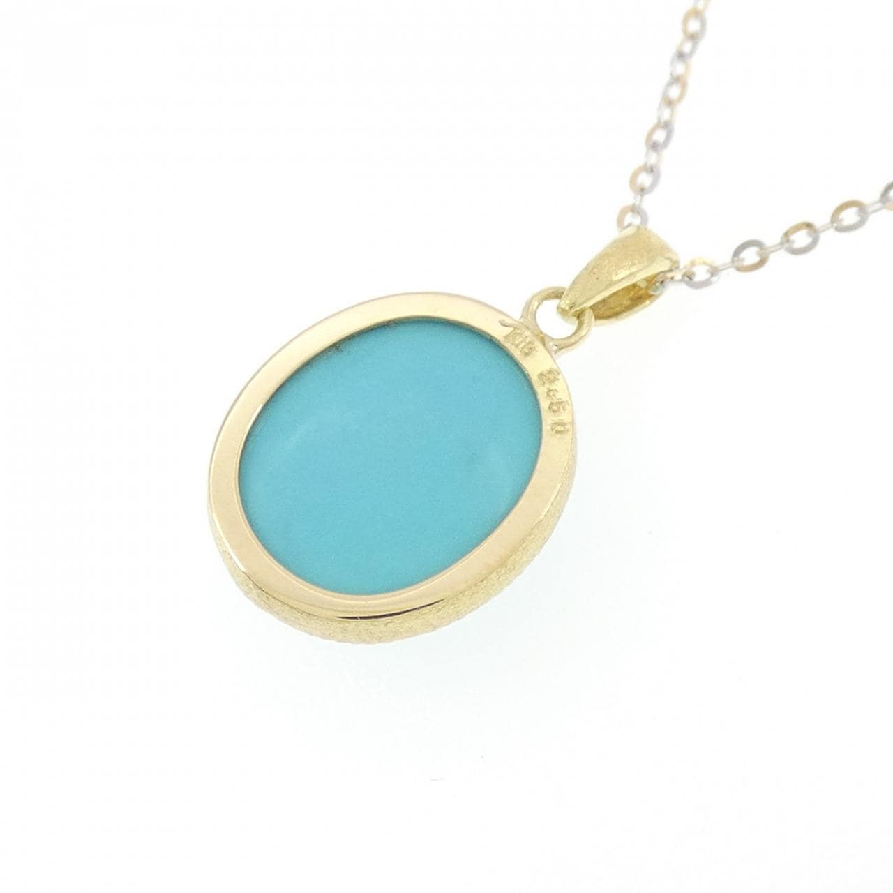 K18YG/K18WG ターコイズ ネックレス 2.50CT