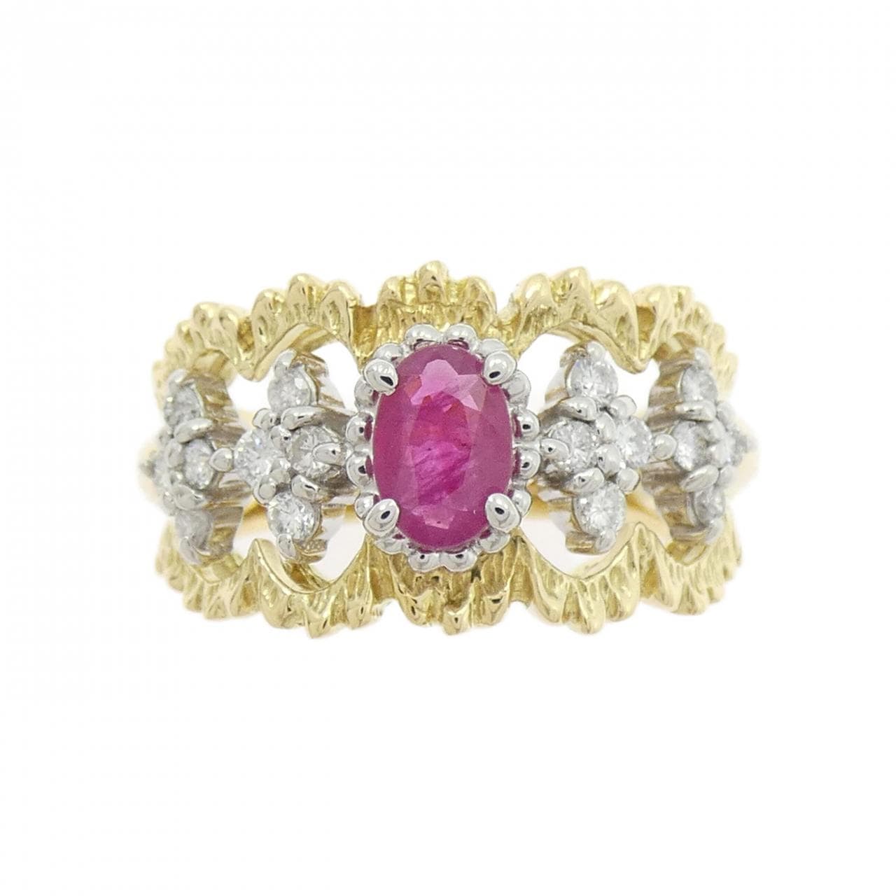 K18YG/PT850 Ruby Ring 0.45CT