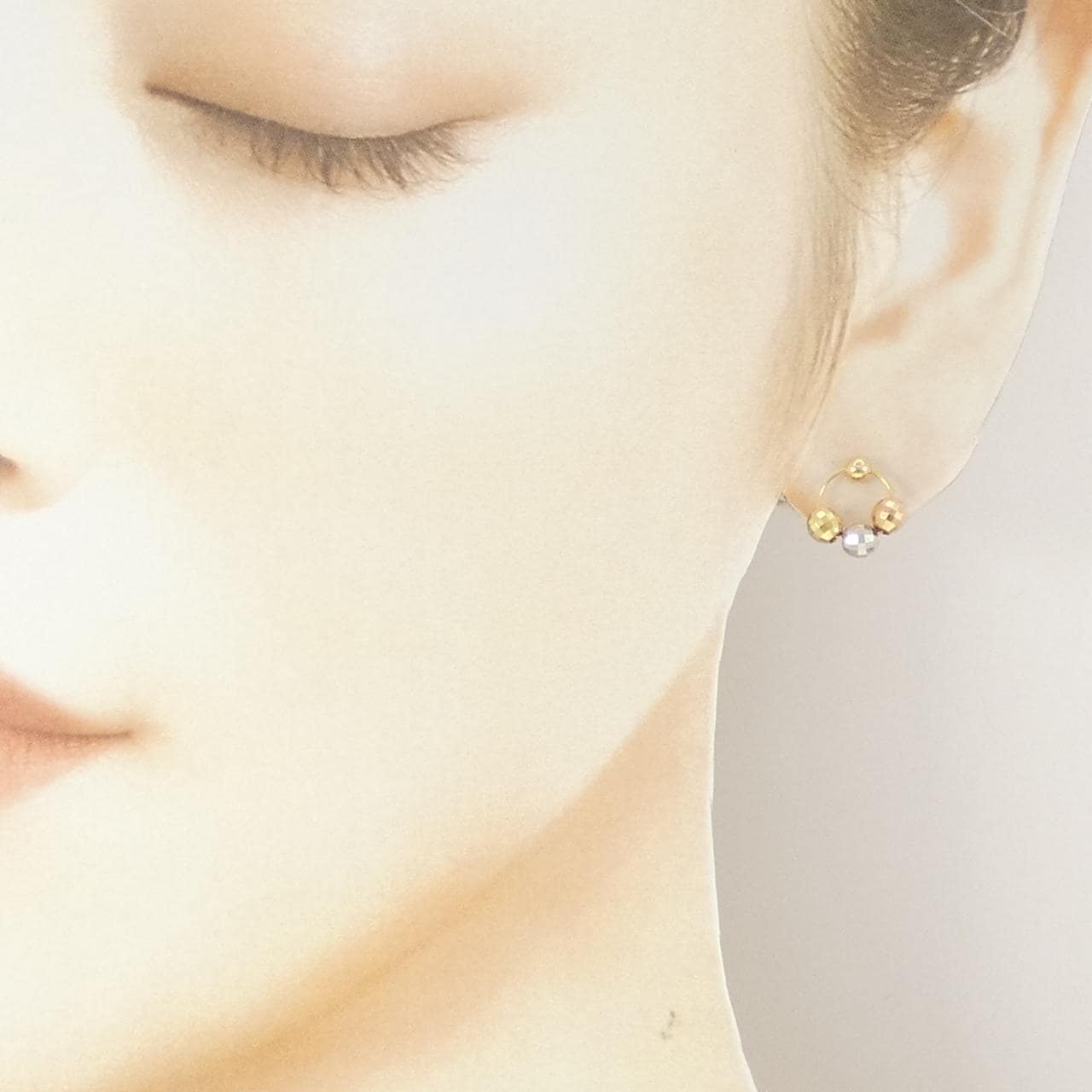 K18スリーカラー ピアス