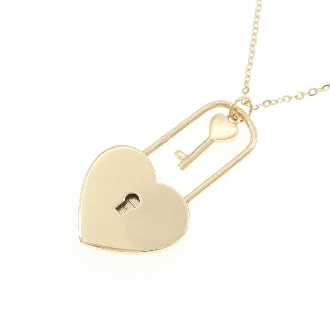 K18YG ハート×キー ネックレス