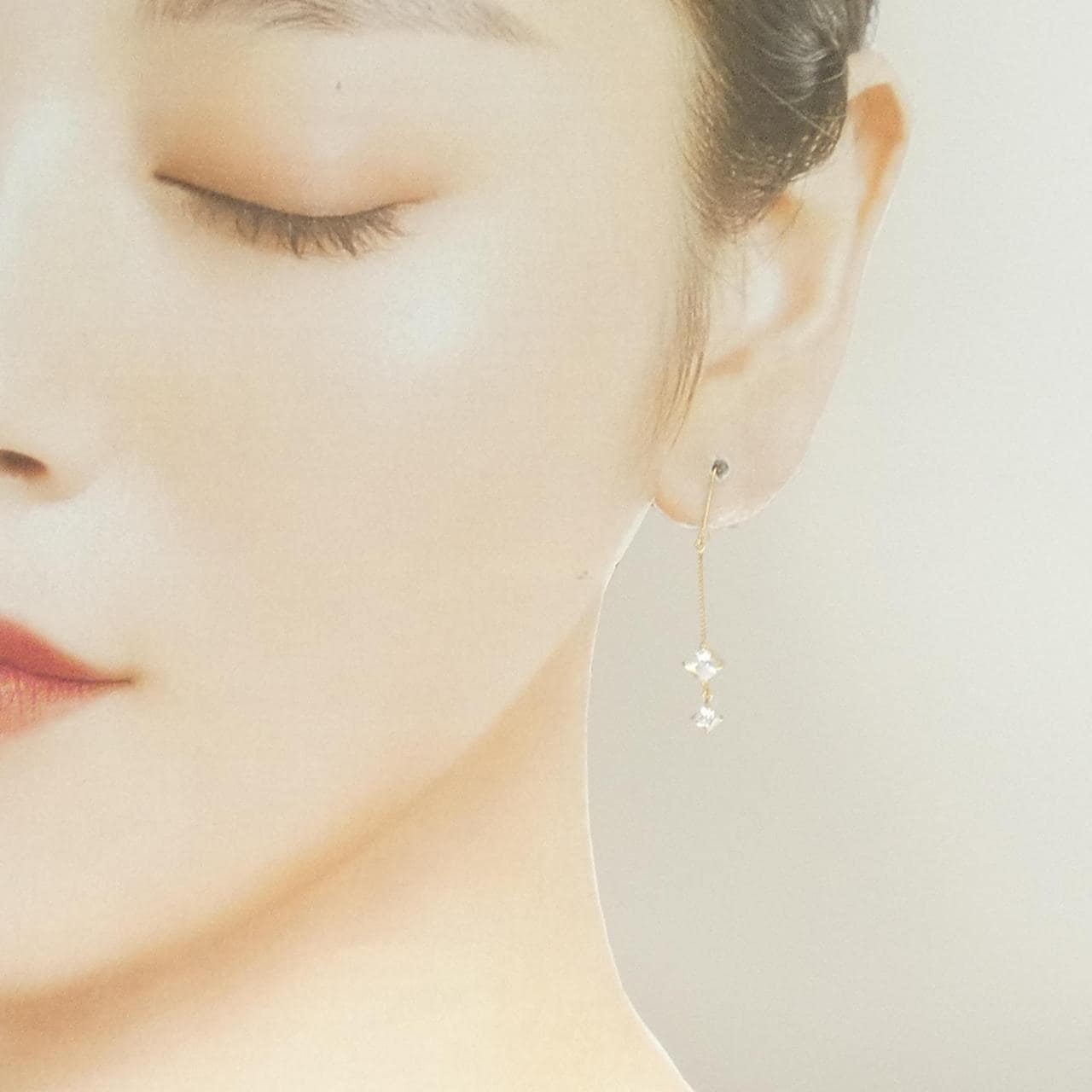 K18YG キュービック ピアス